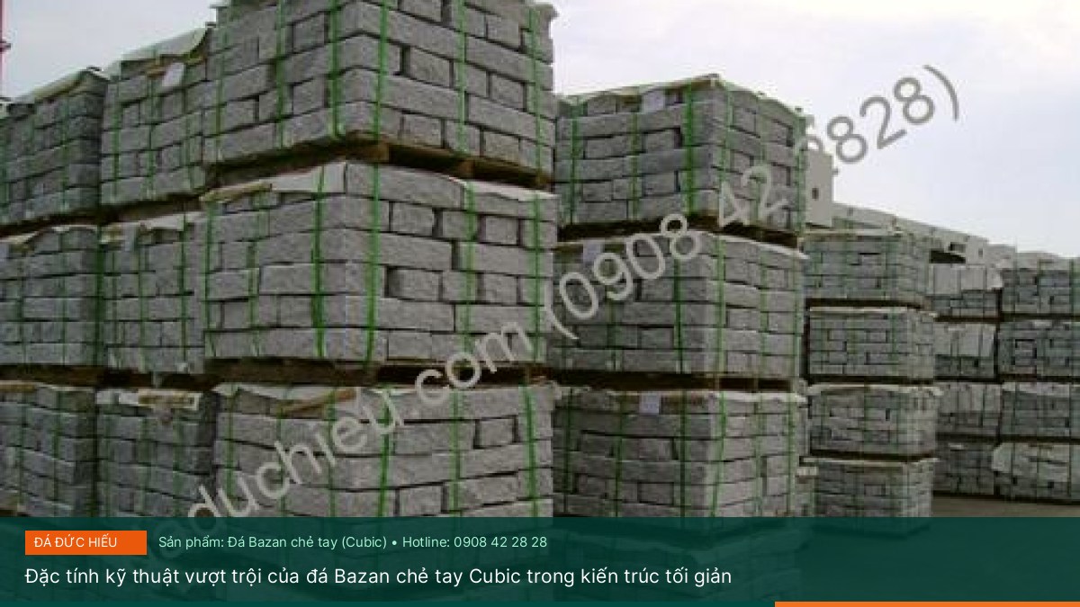 Đặc tính kỹ thuật vượt trội của đá Bazan chẻ tay Cubic trong kiến trúc tối giản - Xu hướng thiết kế lối đi dạo sân vườn biệt thự tối giản với đá Bazan chẻ tay Cubic – Tư vấn & báo giá tại Đá Đức Hiếu